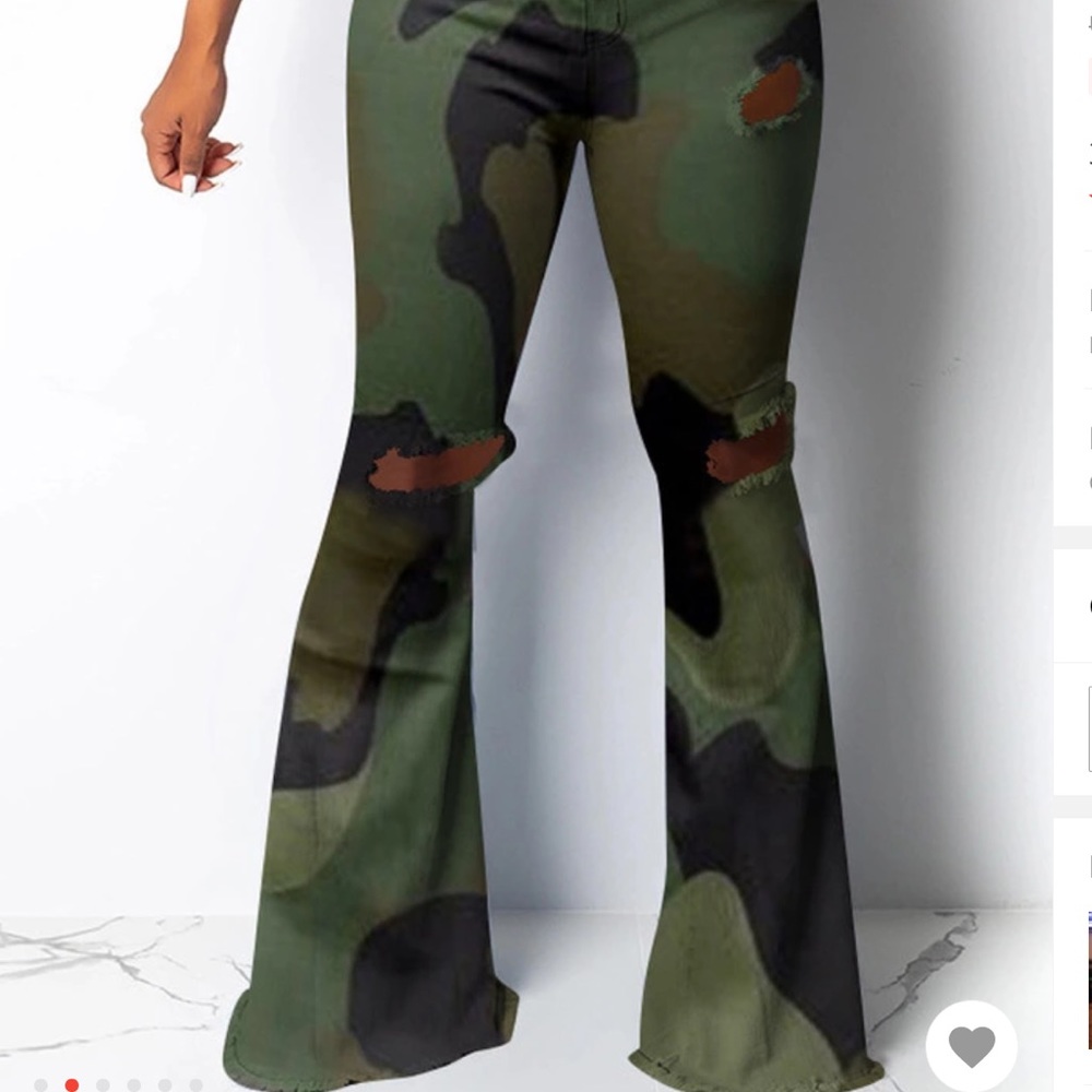 Camo wide leg pants